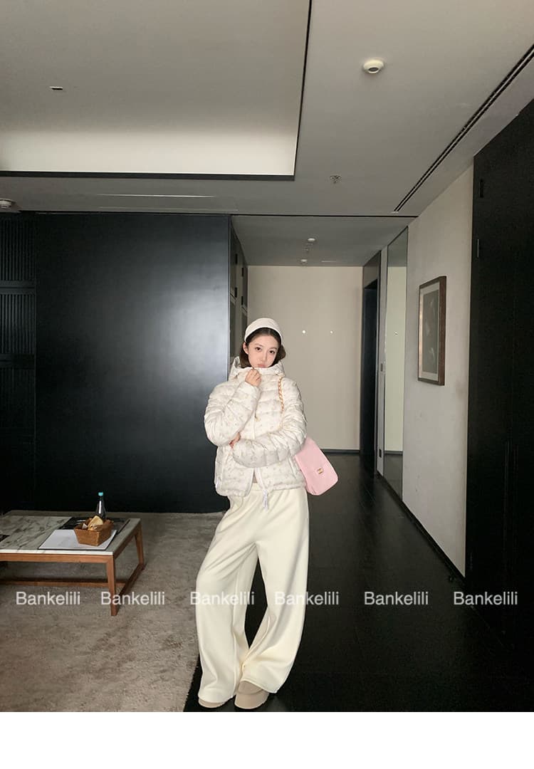 밤나무 코코아 한 여성 꽃무늬 따뜻한 따뜻한 패키지 겨울 제로 압력 센스 ins 갈비 살 후드 다운 재킷 여성 겨울 면 옷 상세 이미지 19