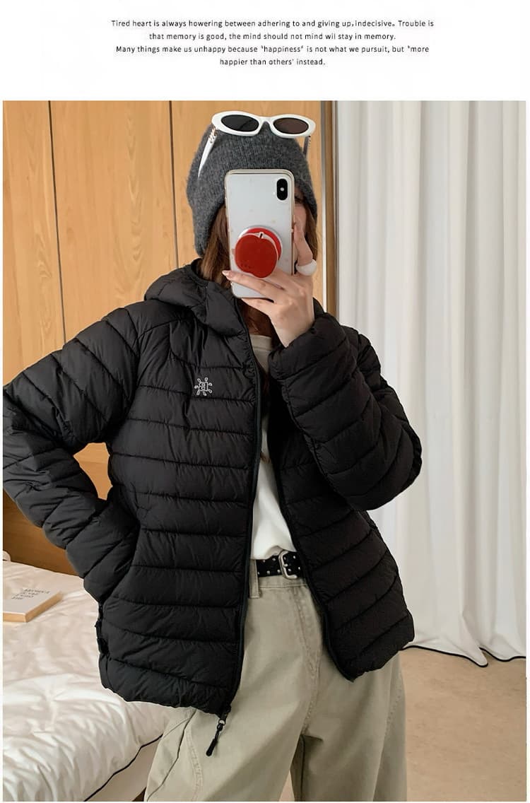 실사 탐험 새겨 져 있음 tanke 가을 겨울 커플 갈비 살 다운 재킷 방풍 보온 후드 남녀 패션 면 옷 재킷 상세 이미지 24