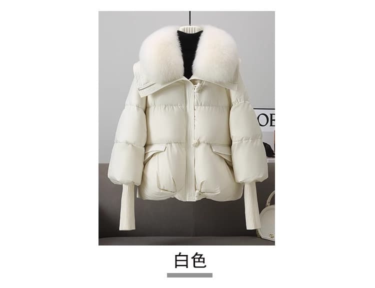 화이트 덕 다운 하이닝 여우 모피 칼라 수 있습니다. 언 로딩 모피 다운 재킷 여성 2026 년 겨울 새로운 보온 재킷 상세 이미지 3