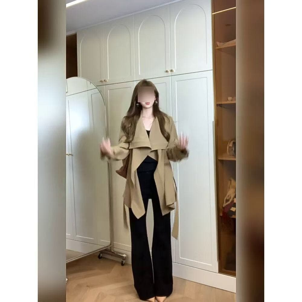 로얄 자매 착용 가져 가라. 고급 센스 품격 레이스업 허리 수축 슬림해 보이는 바람막이 고유 한 슈퍼 잘 생긴 재킷 26 년 가을 착용 가져 가라. 상세 이미지 2