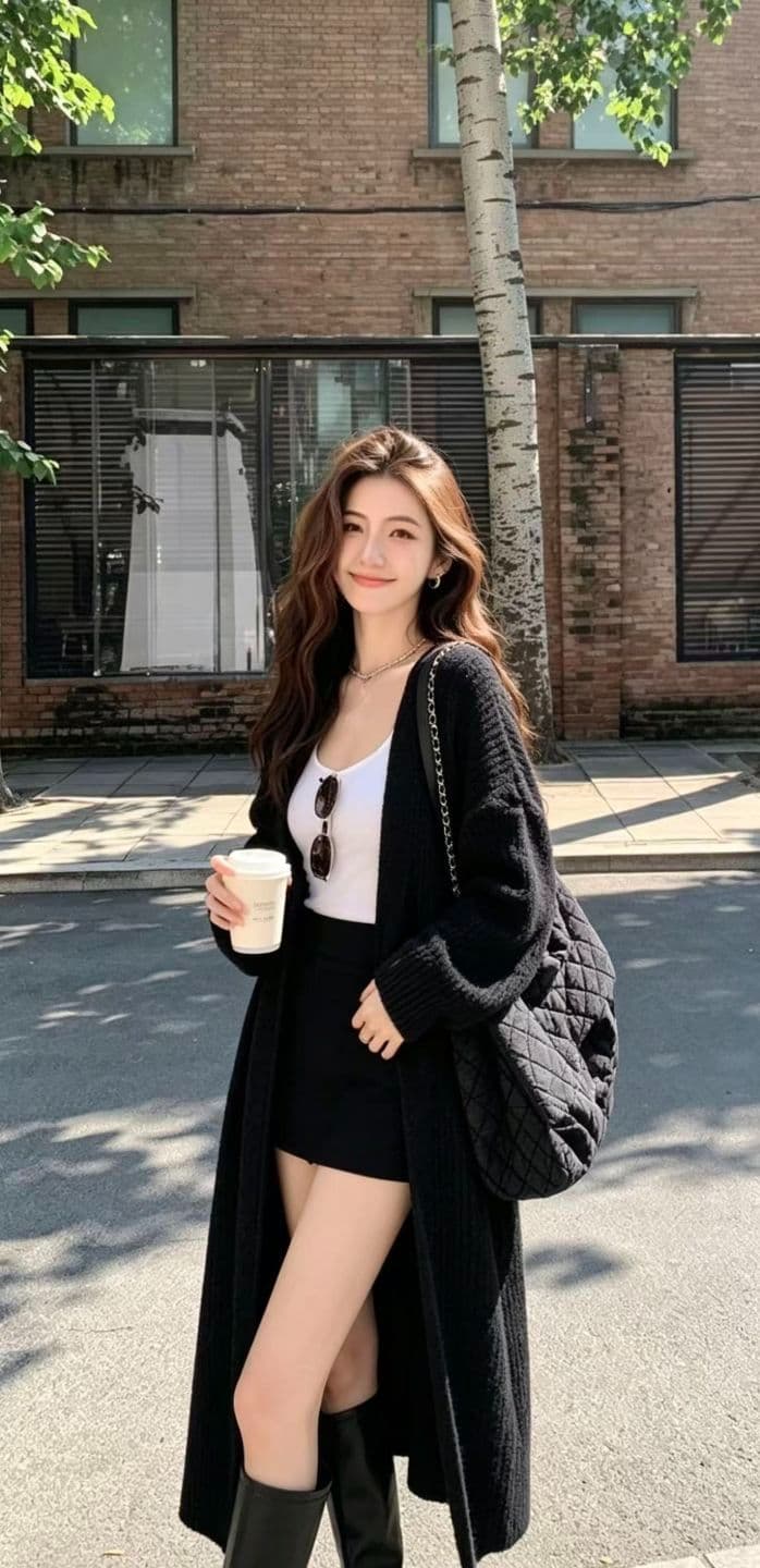 원본 좋은 품질 롱 코트 꽈배기 스웨터 여성 코트 가을 겨울 루즈핏 느긋한 바람 니트 스웨터 두꺼운 오픈 가디건 상세 이미지 7