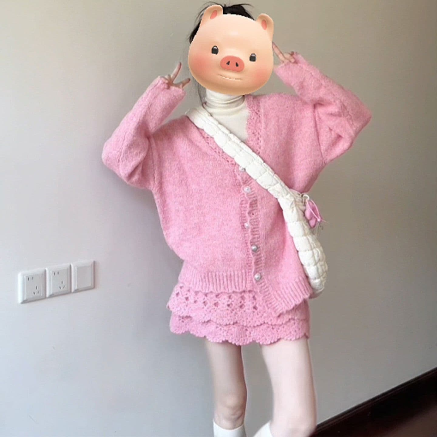 원본 좋은 품질 작은 샤넬 스타일 한 부서 착용 가져 가라. 전체 집합 세트 가을 겨울철 새로운 패션 두 조각 여성 세트 상세 이미지 1