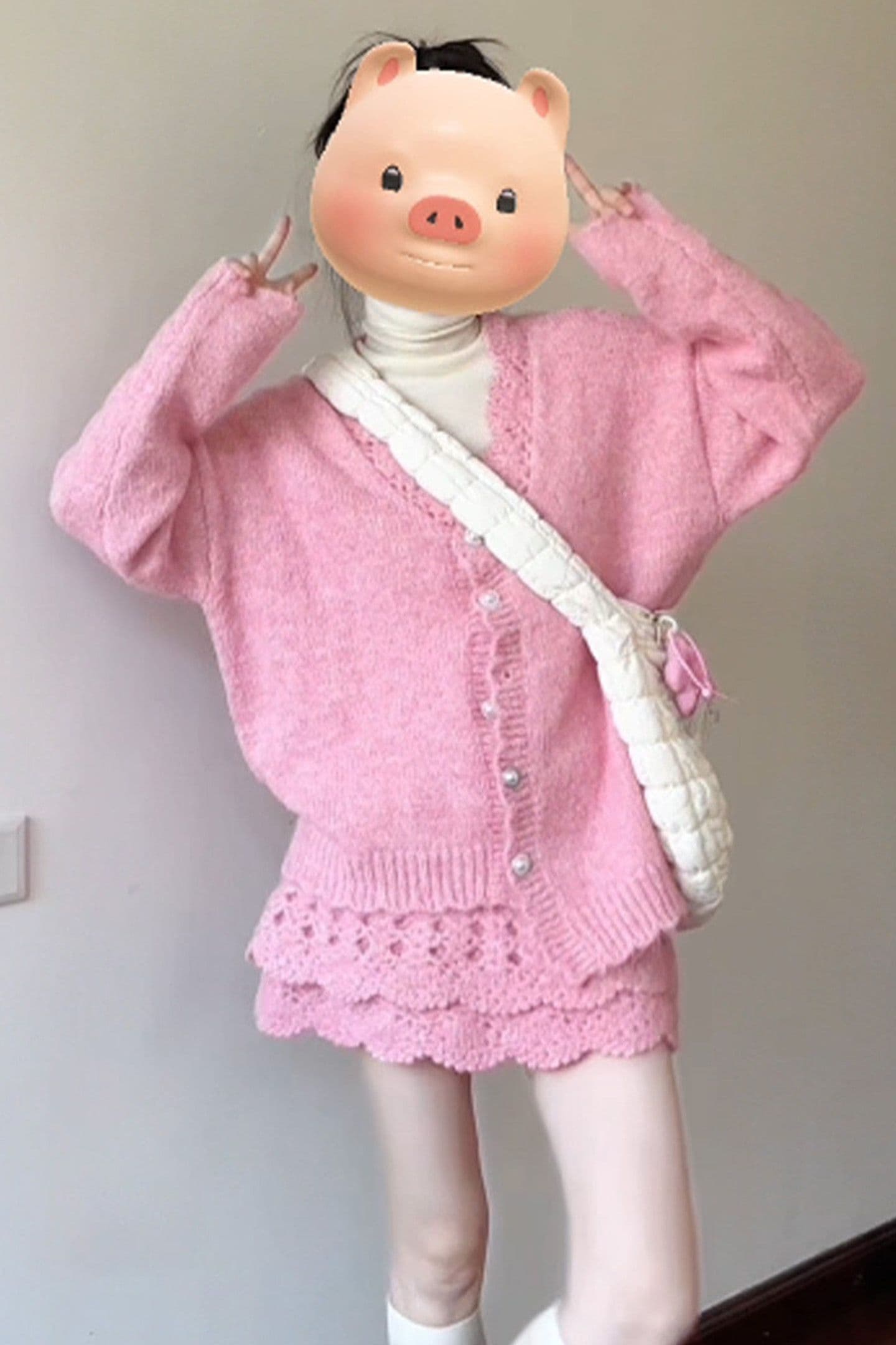 원본 좋은 품질 작은 샤넬 스타일 한 부서 착용 가져 가라. 전체 집합 세트 가을 겨울철 새로운 패션 두 조각 여성 세트 상세 이미지 6
