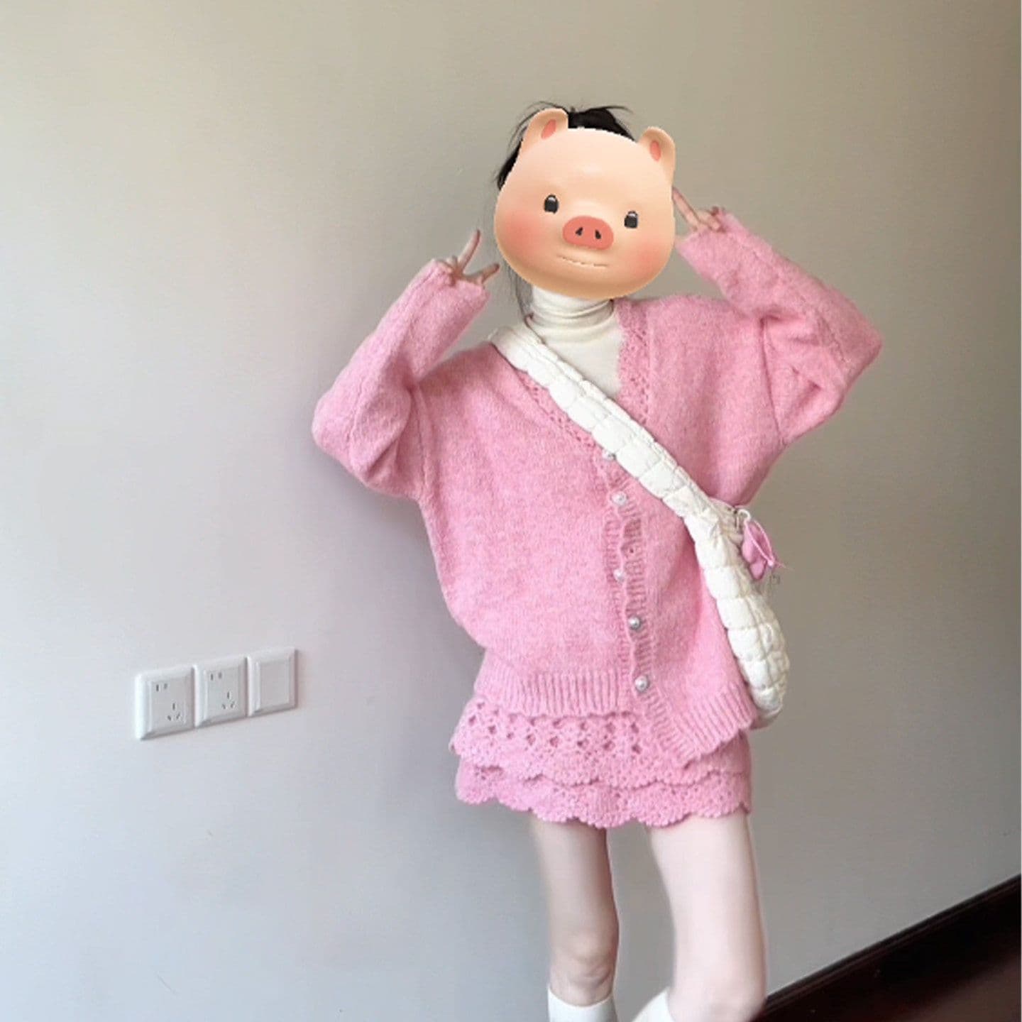 원본 좋은 품질 작은 샤넬 스타일 한 부서 착용 가져 가라. 전체 집합 세트 가을 겨울철 새로운 패션 두 조각 여성 세트 상세 이미지 12