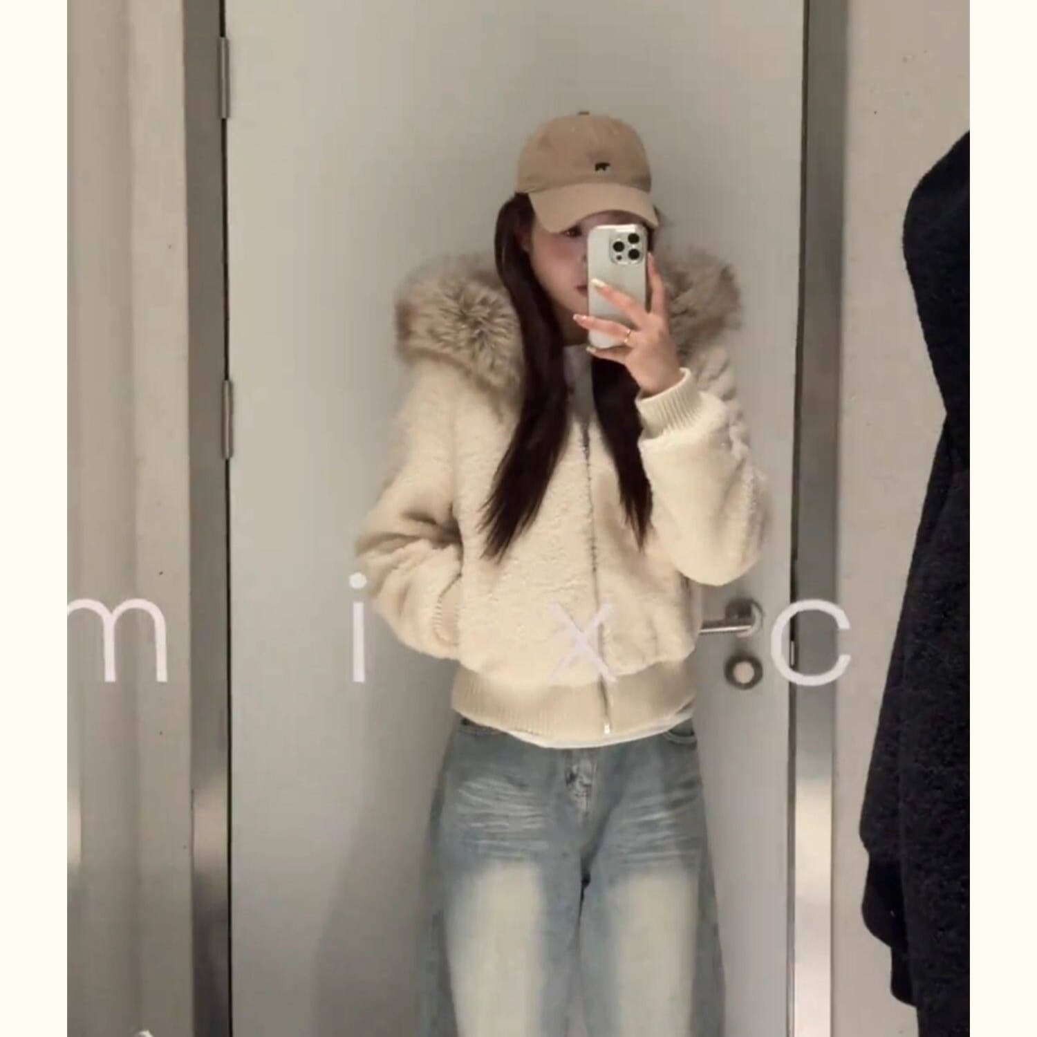 양털 털이 있는 모피 칼라 면 의류 여성 작은 키 겨울 새로운 느긋한 바람 루즈핏 쇼트 스타일 면 옷 재킷 목화 진딧물 여성 이미지 6