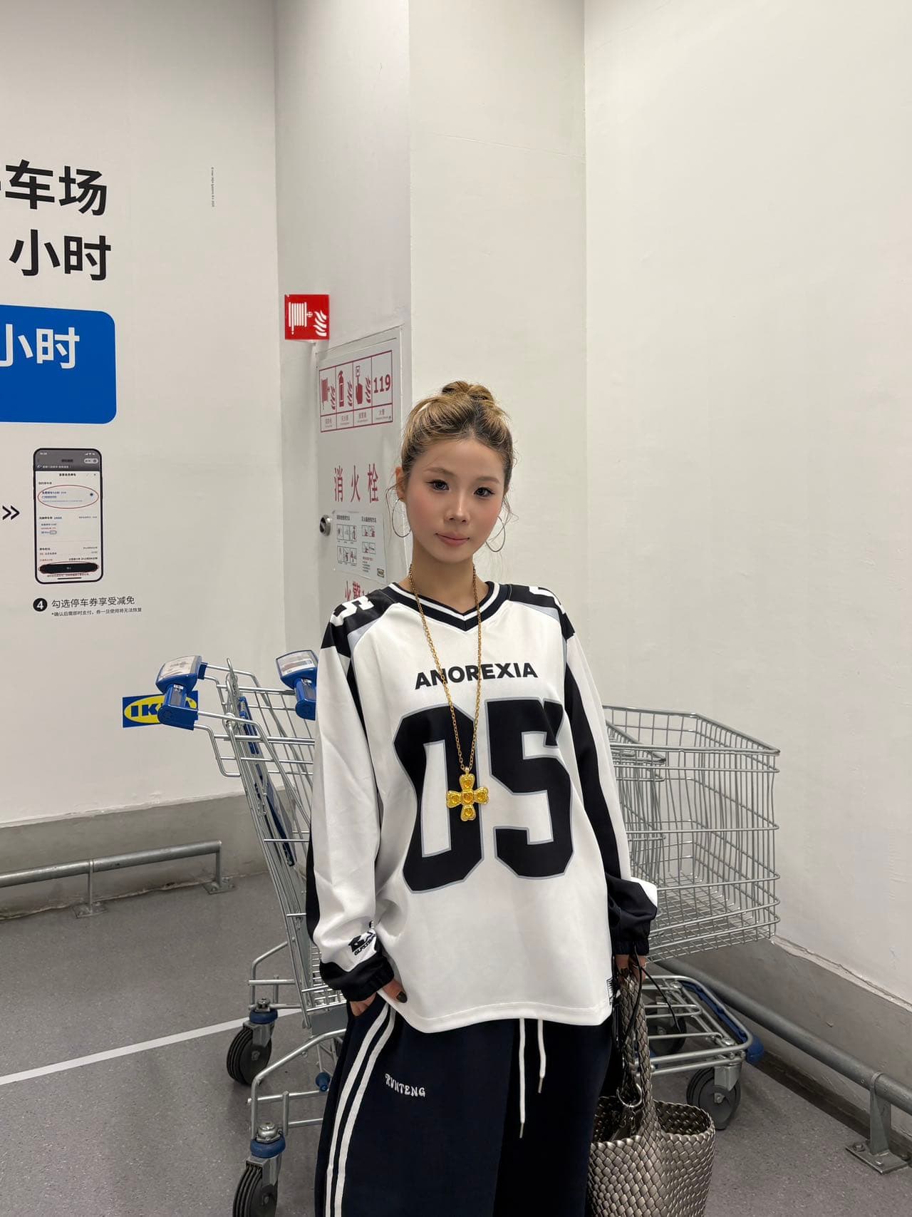 원본 솜씨 원본 저지 원단 아메리칸 레트로 패치워크 배색 5 번 저지 긴팔 티셔츠 남녀 조수 브랜드 가을 상세 이미지 8
