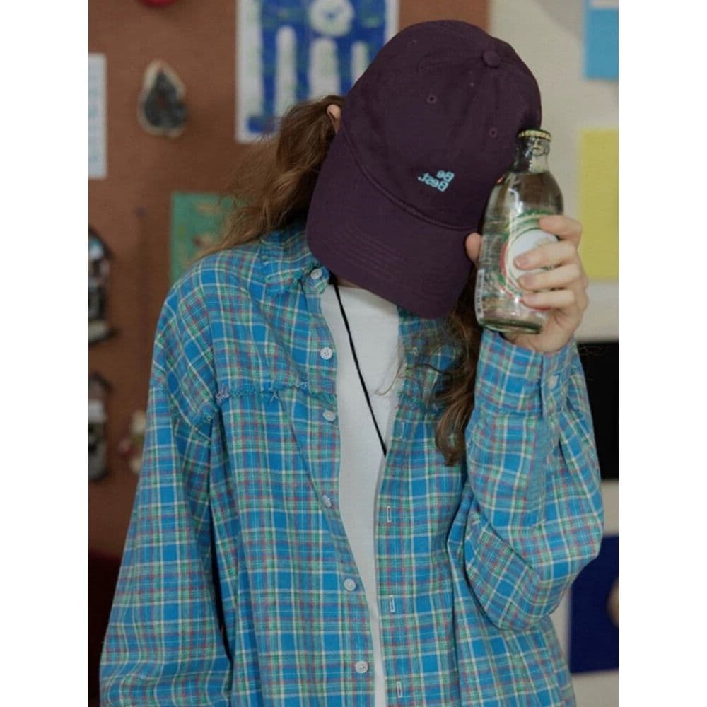 프랑스식 레트로 파란색 체크무늬 POLO 칼라 긴팔 여성 셔츠 2026 가을 새로운 루즈핏 다용도 연령 감소 셔츠 이미지 3