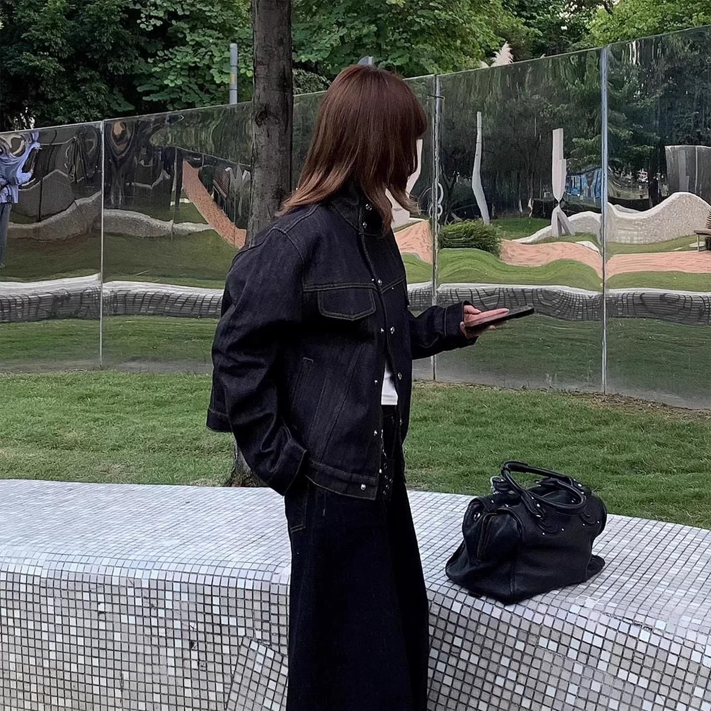 아메리칸 레트로 비스듬한 칼라 데님 재킷 남녀 가을 겨울 불규칙 디자인 센스 원본 암소 재킷 루즈핏 캐주얼 맨위 이미지 2