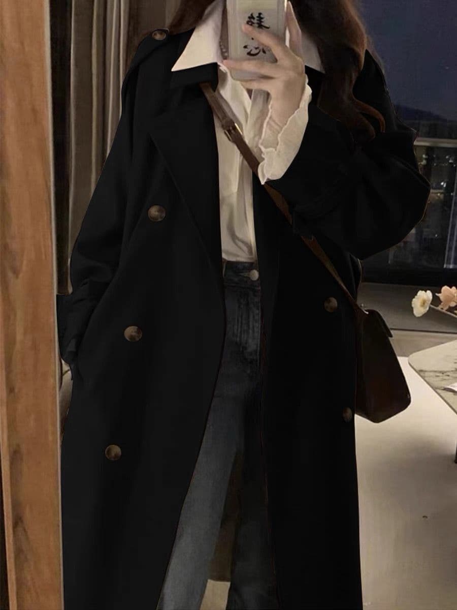 있음 복합 플러스 네리 바람막이 2026 년 새로운 중간 길이 작은 키 한 부서 캐주얼 재킷 이미지 4