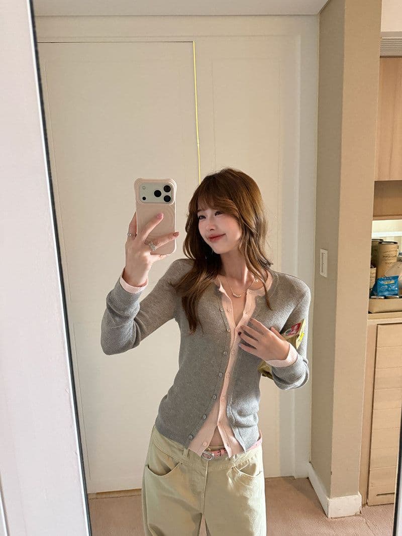 원본 좋은 품질 한 부서 페이크 레이어드 패치워크 색상 양모 니트 오픈 가디건 여성 가을 허리 수축 슬림해 보이는 긴팔 맨위 상세 이미지 19