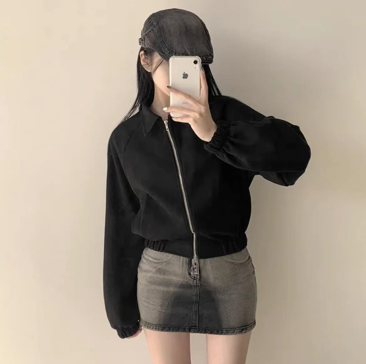 한국 chic 가을 프랑스식 레트로 폴로 칼라 당겨서 사슬 플러시 표면 센스 루즈핏 다용도 긴팔 쇼트 스타일 재킷 재킷 상세 이미지 15