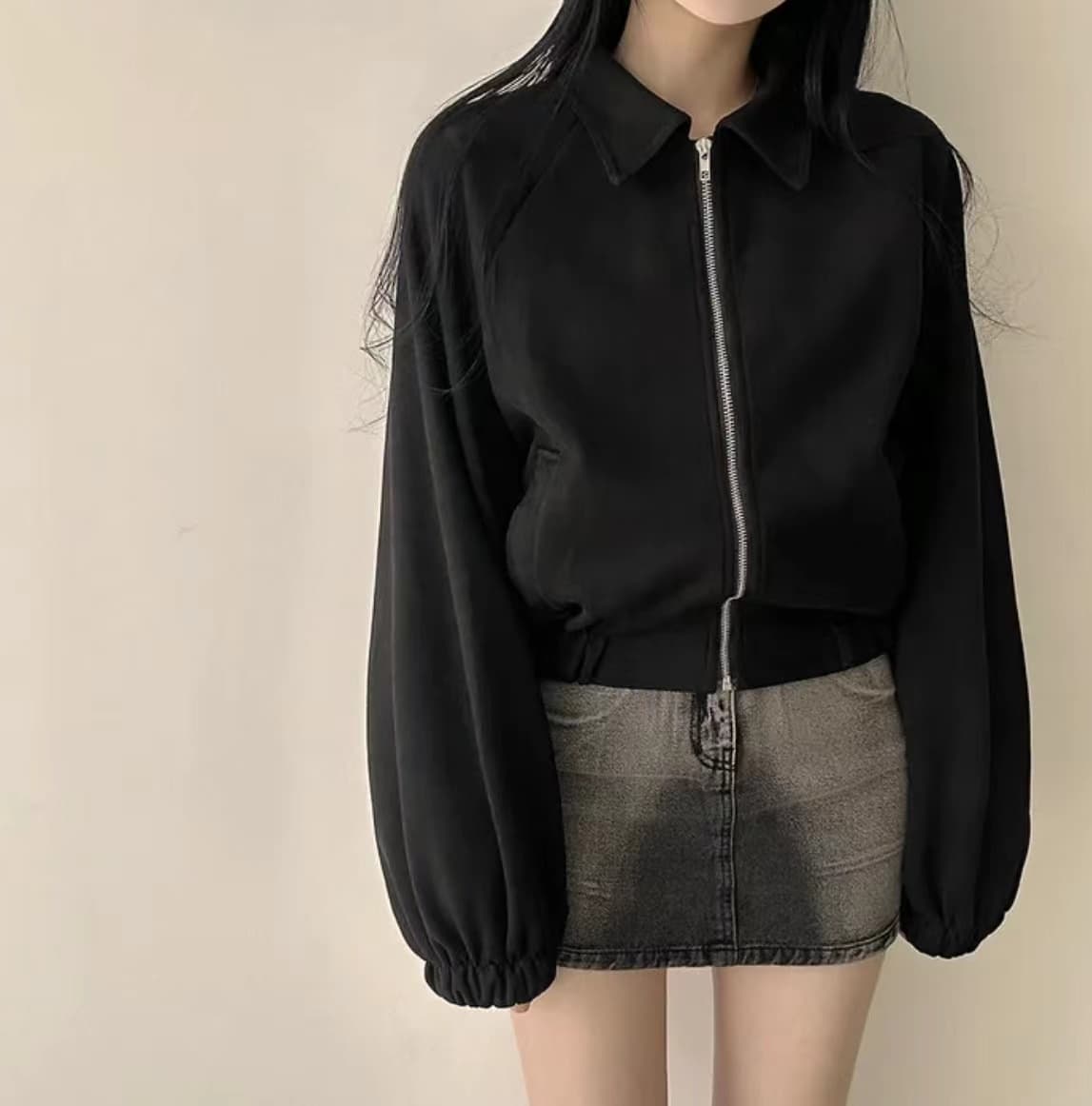 한국 chic 가을 프랑스식 레트로 폴로 칼라 당겨서 사슬 플러시 표면 센스 루즈핏 다용도 긴팔 쇼트 스타일 재킷 재킷 상세 이미지 19