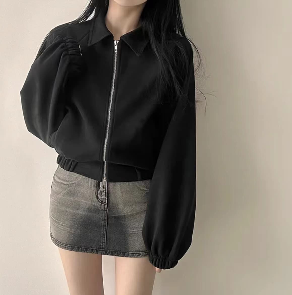 한국 chic 가을 프랑스식 레트로 폴로 칼라 당겨서 사슬 플러시 표면 센스 루즈핏 다용도 긴팔 쇼트 스타일 재킷 재킷 상세 이미지 20
