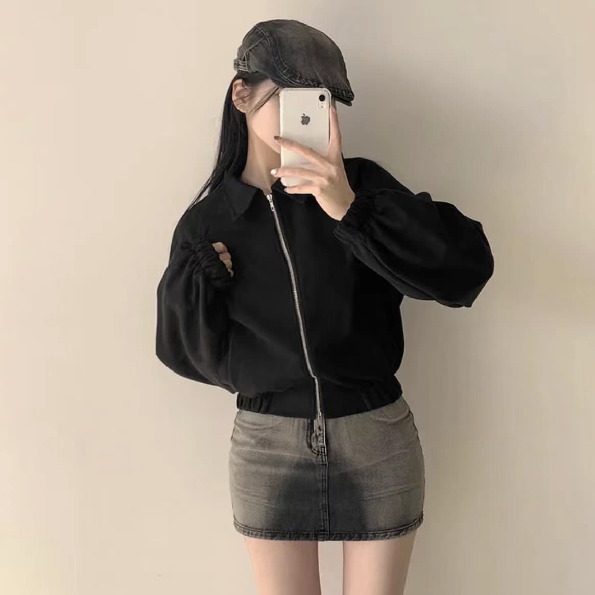 한국 chic 가을 프랑스식 레트로 폴로 칼라 당겨서 사슬 플러시 표면 센스 루즈핏 다용도 긴팔 쇼트 스타일 재킷 재킷 상세 이미지 23