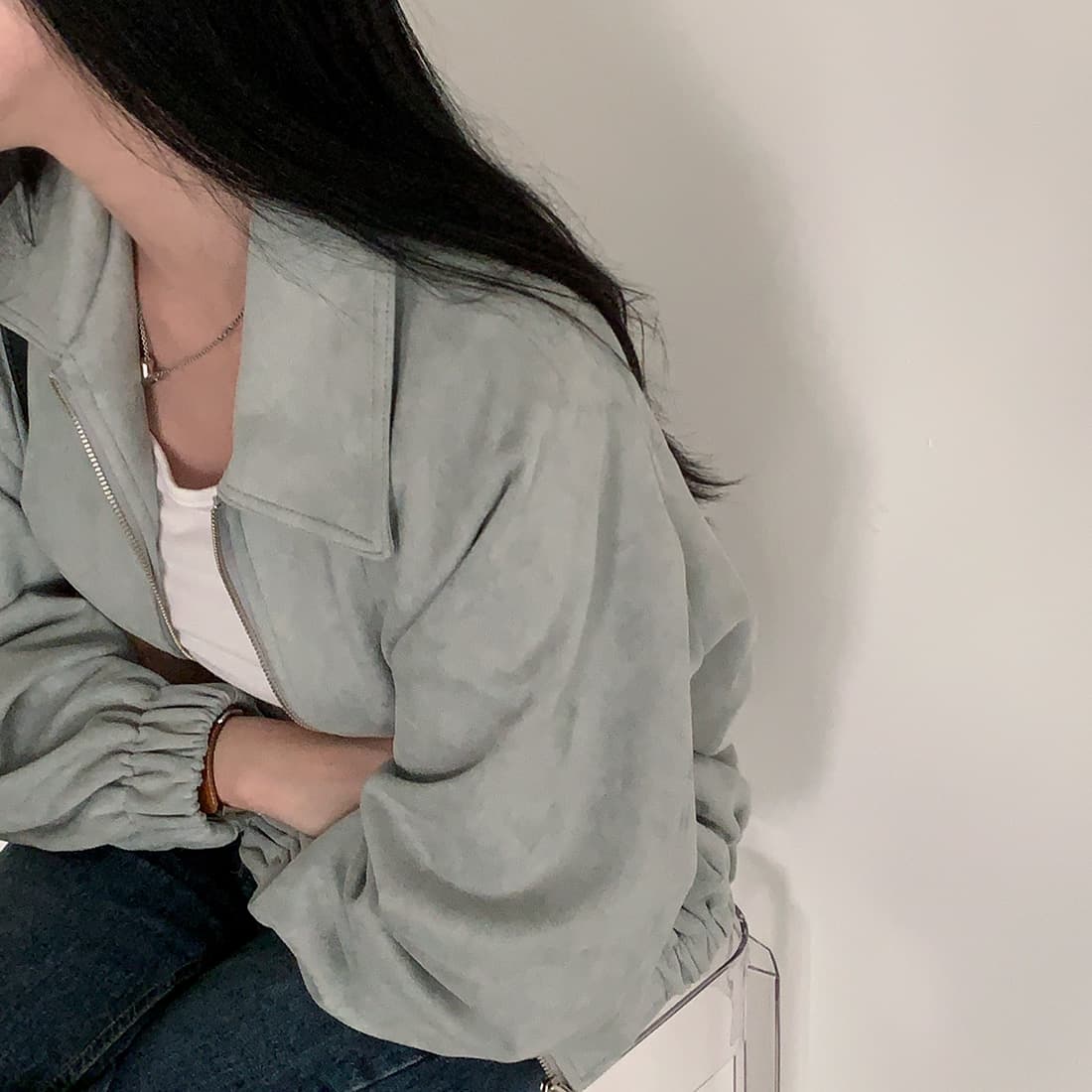 한국 chic 가을 프랑스식 레트로 폴로 칼라 당겨서 사슬 플러시 표면 센스 루즈핏 다용도 긴팔 쇼트 스타일 재킷 재킷 상세 이미지 26