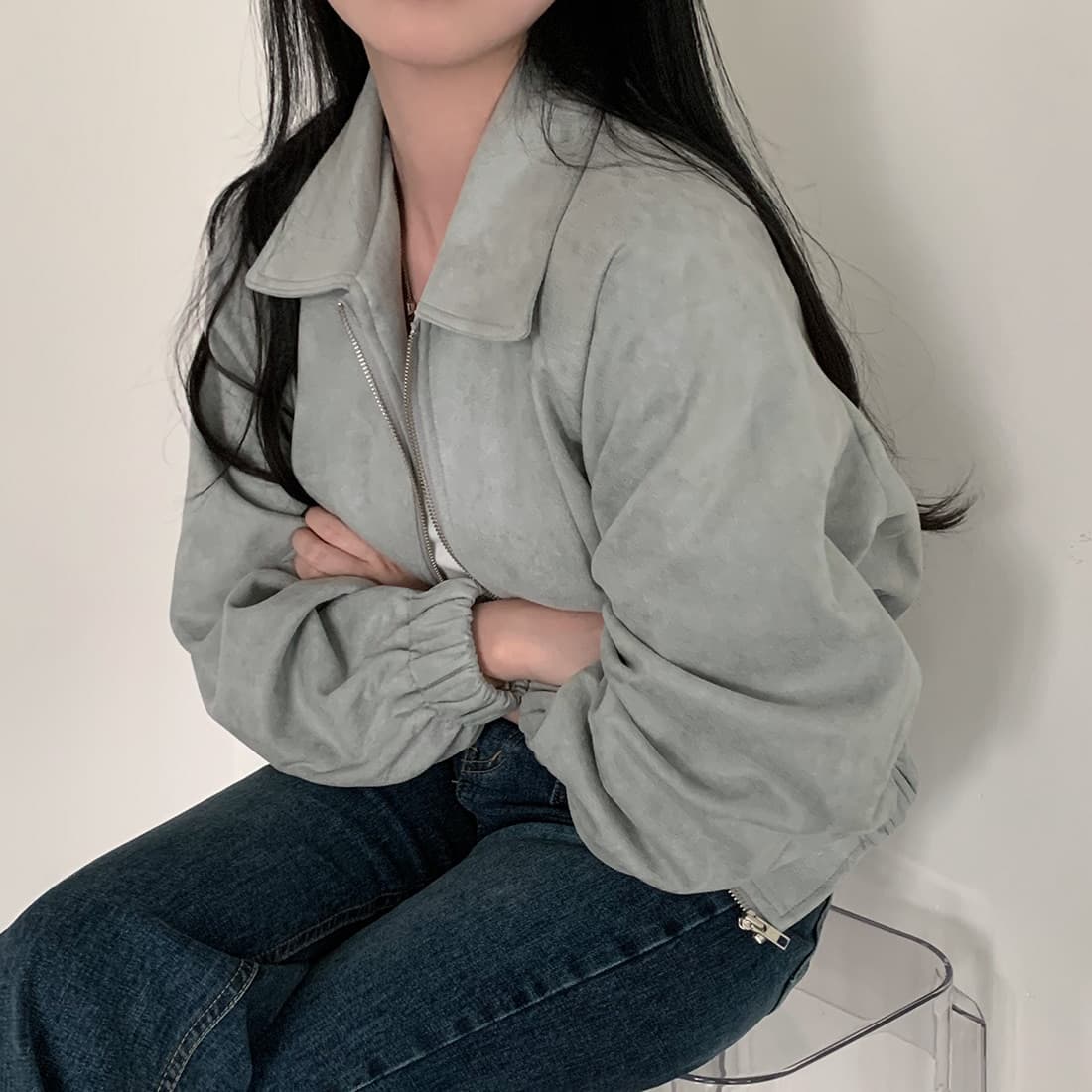한국 chic 가을 프랑스식 레트로 폴로 칼라 당겨서 사슬 플러시 표면 센스 루즈핏 다용도 긴팔 쇼트 스타일 재킷 재킷 상세 이미지 28