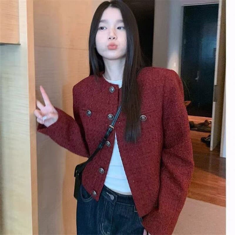 작은 샤넬 스타일 여성 코트 가을 새로운 프랑스식 명문 여성 품격 고급 센스 디자인 센스 레트로 쇼트 스타일 맨위 이미지 4