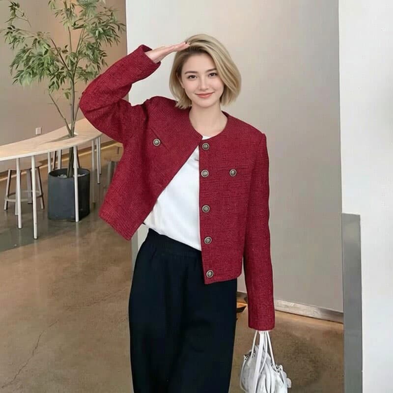작은 샤넬 스타일 여성 코트 가을 새로운 프랑스식 명문 여성 품격 고급 센스 디자인 센스 레트로 쇼트 스타일 맨위 상세 이미지 8