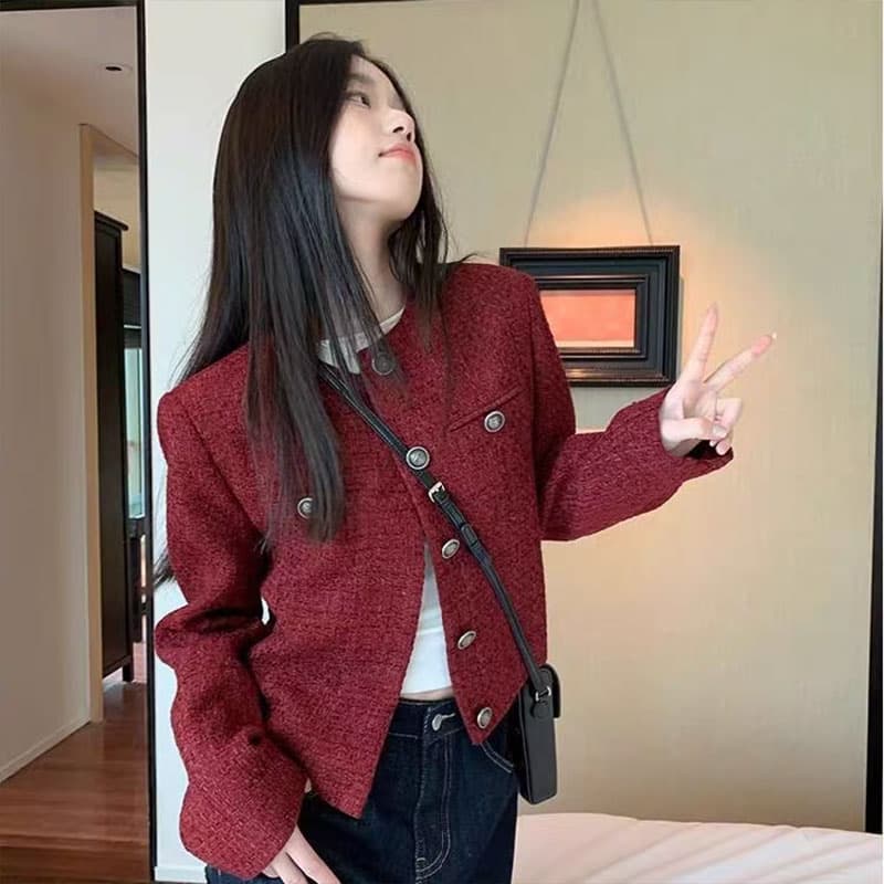 작은 샤넬 스타일 여성 코트 가을 새로운 프랑스식 명문 여성 품격 고급 센스 디자인 센스 레트로 쇼트 스타일 맨위 상세 이미지 12