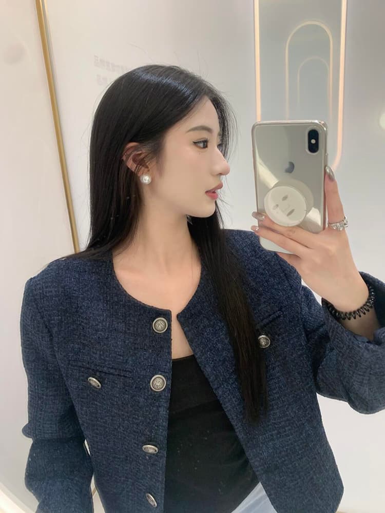 작은 샤넬 스타일 여성 코트 가을 새로운 프랑스식 명문 여성 품격 고급 센스 디자인 센스 레트로 쇼트 스타일 맨위 상세 이미지 17