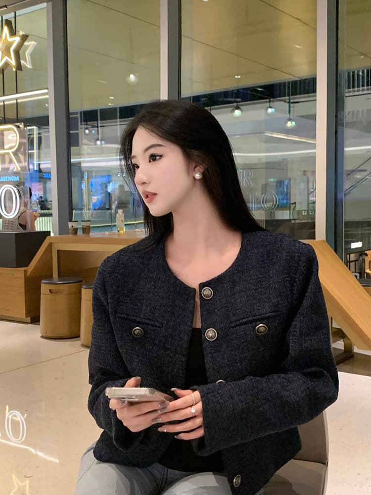 작은 샤넬 스타일 여성 코트 가을 새로운 프랑스식 명문 여성 품격 고급 센스 디자인 센스 레트로 쇼트 스타일 맨위 상세 이미지 23