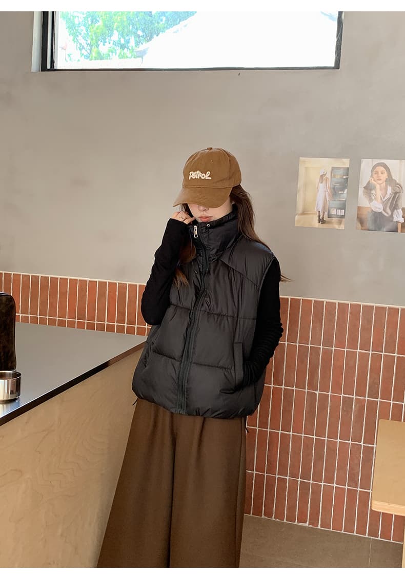 다운 코튼 베스트 여성 짧은 조끼 가을 겨울 새로운 2026 새로운 루즈핏 고급 센스 작은 키 어깨 외출용 상세 이미지 31
