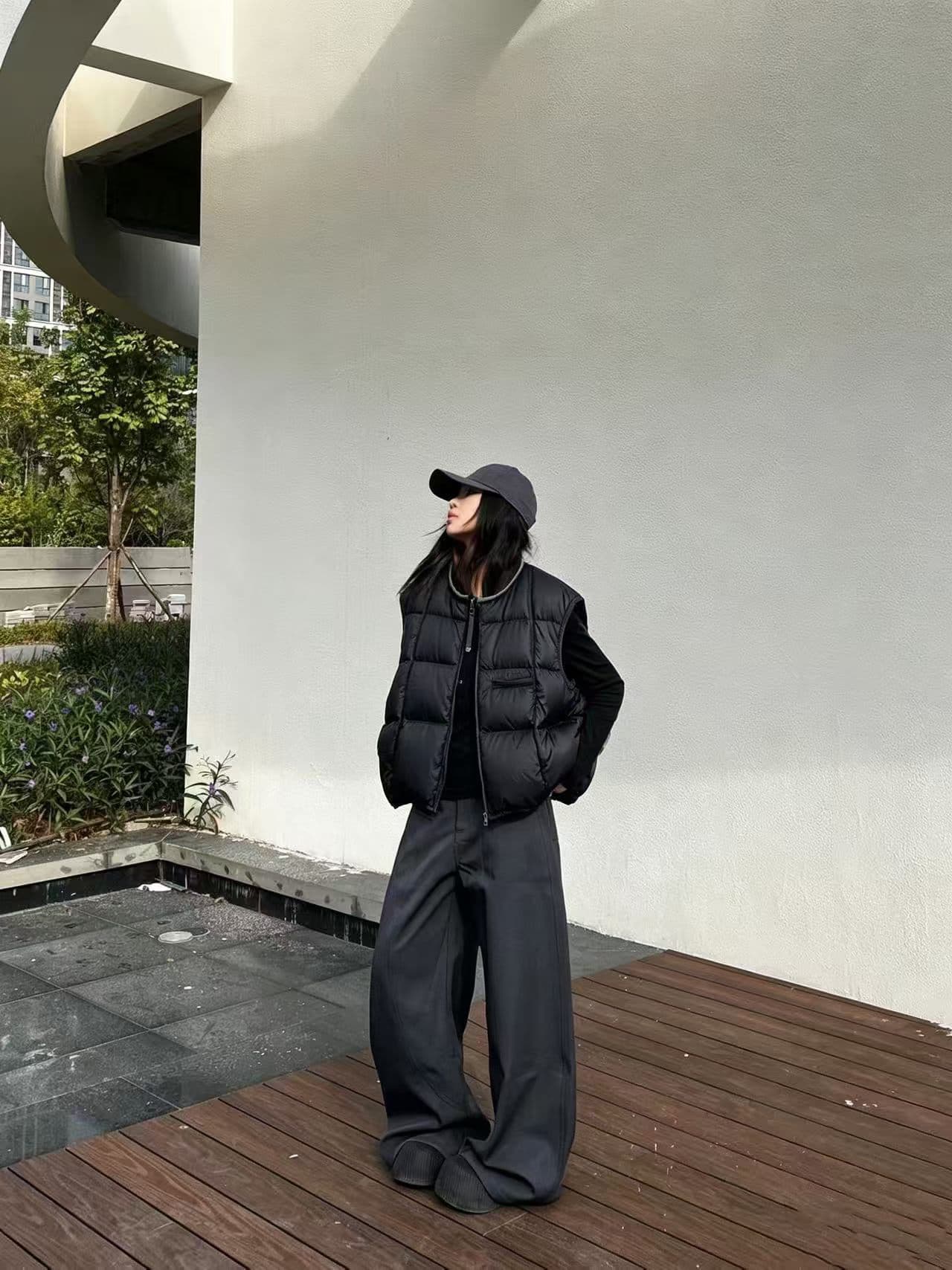 한국 스타일 베스트 여성 짧은 조끼 가을 겨울 새로운 2026 루즈핏 고급 센스 작은 키 어깨 외출용 상세 이미지 3