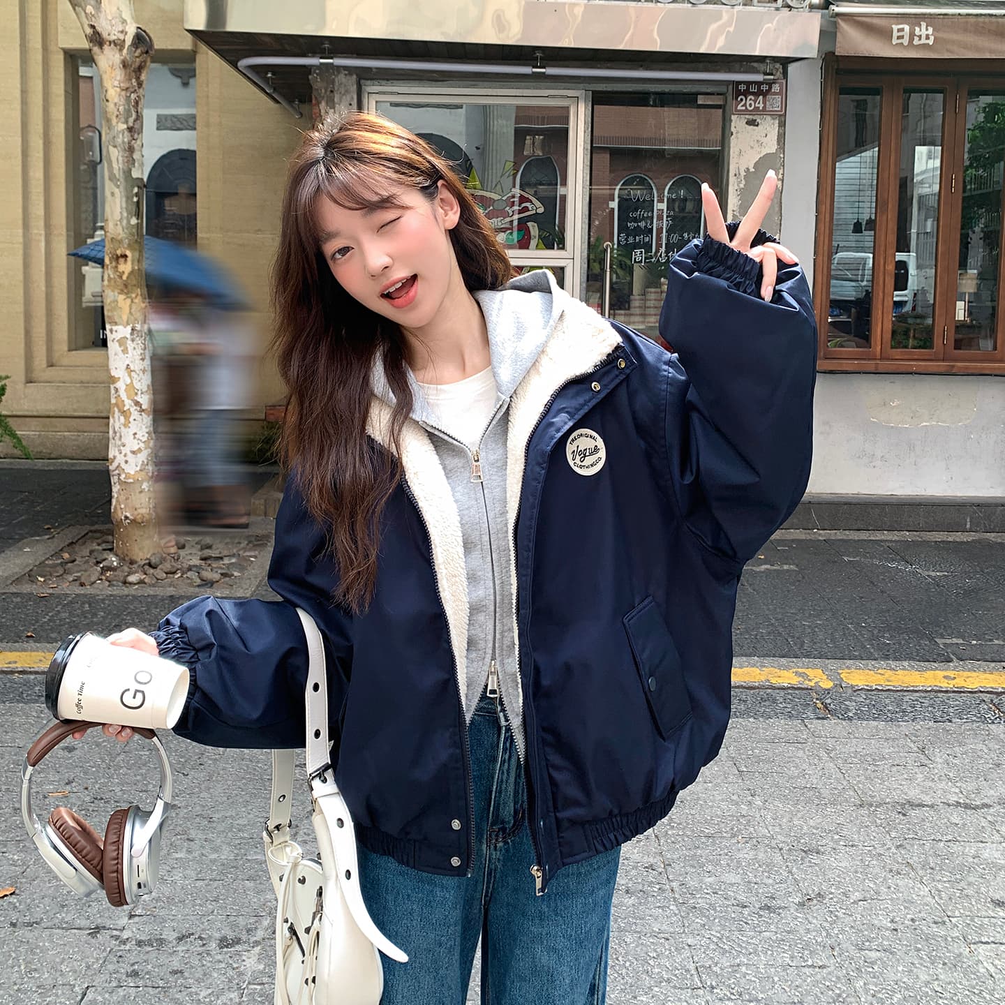 아메리칸 레트로 쇼트 스타일 면 의류 여성 양털 털이 있는 목화 진딧물 겨울 새로운 학생 oversize 재킷 트렌디 이미지 4