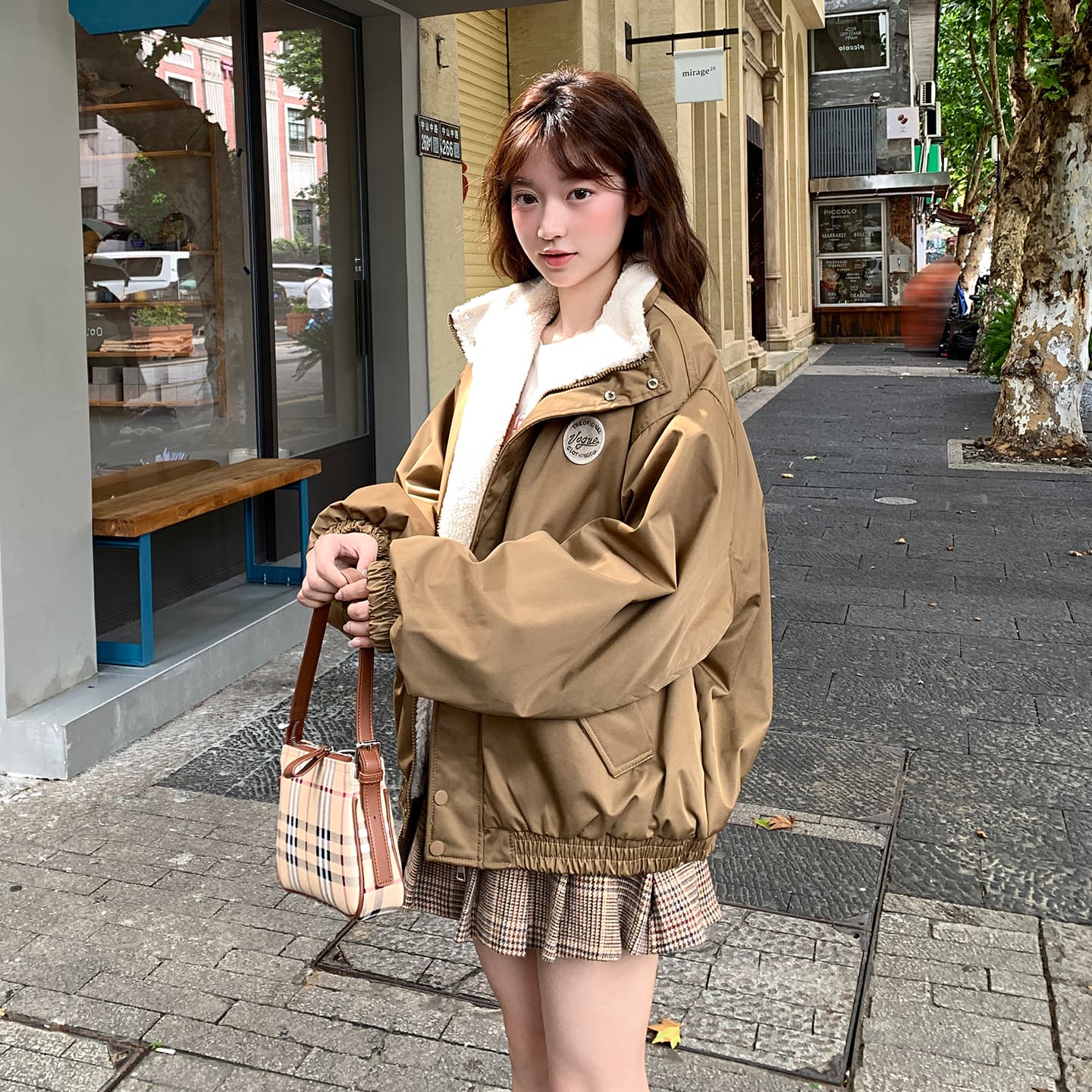 아메리칸 레트로 쇼트 스타일 면 의류 여성 양털 털이 있는 목화 진딧물 겨울 새로운 학생 oversize 재킷 트렌디 이미지 5