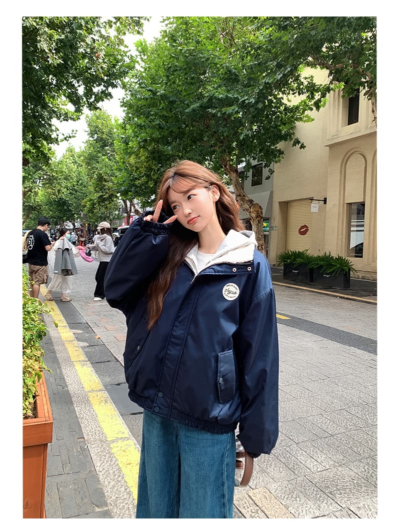 아메리칸 레트로 쇼트 스타일 면 의류 여성 양털 털이 있는 목화 진딧물 겨울 새로운 학생 oversize 재킷 트렌디 상세 이미지 9