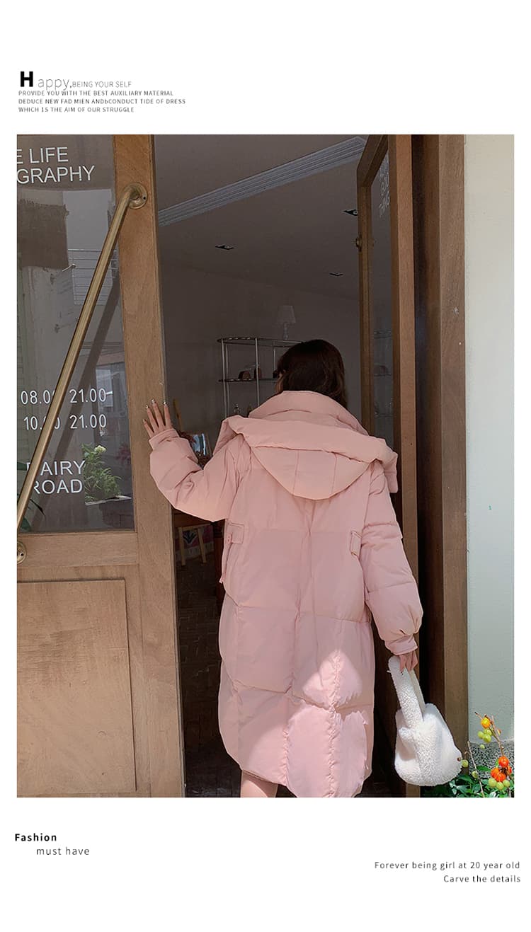 새로운 한 부서 면 의류 여성 2026 겨울 무릎 아래 후드 다용도 루즈핏 빅 사이즈 면 옷 두꺼운 재킷 트렌디 상세 이미지 12