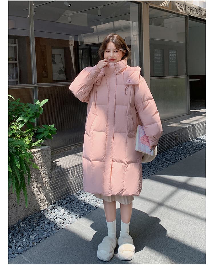 새로운 한 부서 면 의류 여성 2026 겨울 무릎 아래 후드 다용도 루즈핏 빅 사이즈 면 옷 두꺼운 재킷 트렌디 상세 이미지 15
