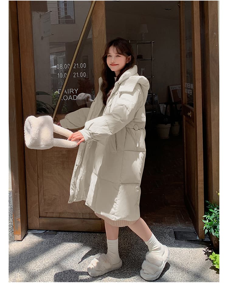 새로운 한 부서 면 의류 여성 2026 겨울 무릎 아래 후드 다용도 루즈핏 빅 사이즈 면 옷 두꺼운 재킷 트렌디 상세 이미지 24