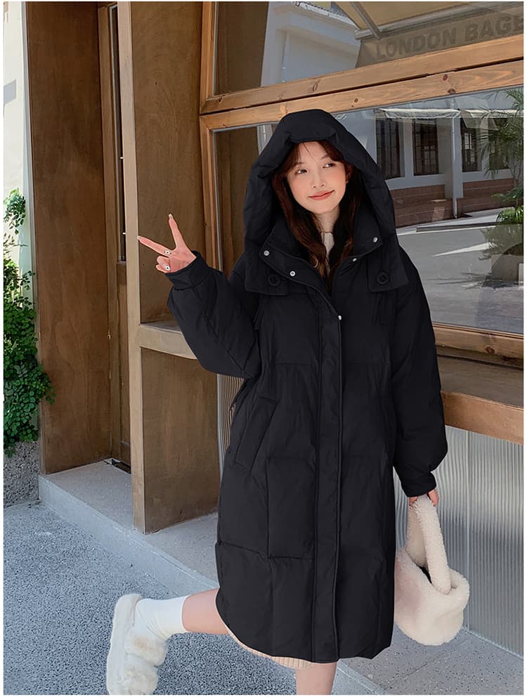 새로운 한 부서 면 의류 여성 2026 겨울 무릎 아래 후드 다용도 루즈핏 빅 사이즈 면 옷 두꺼운 재킷 트렌디 상세 이미지 31