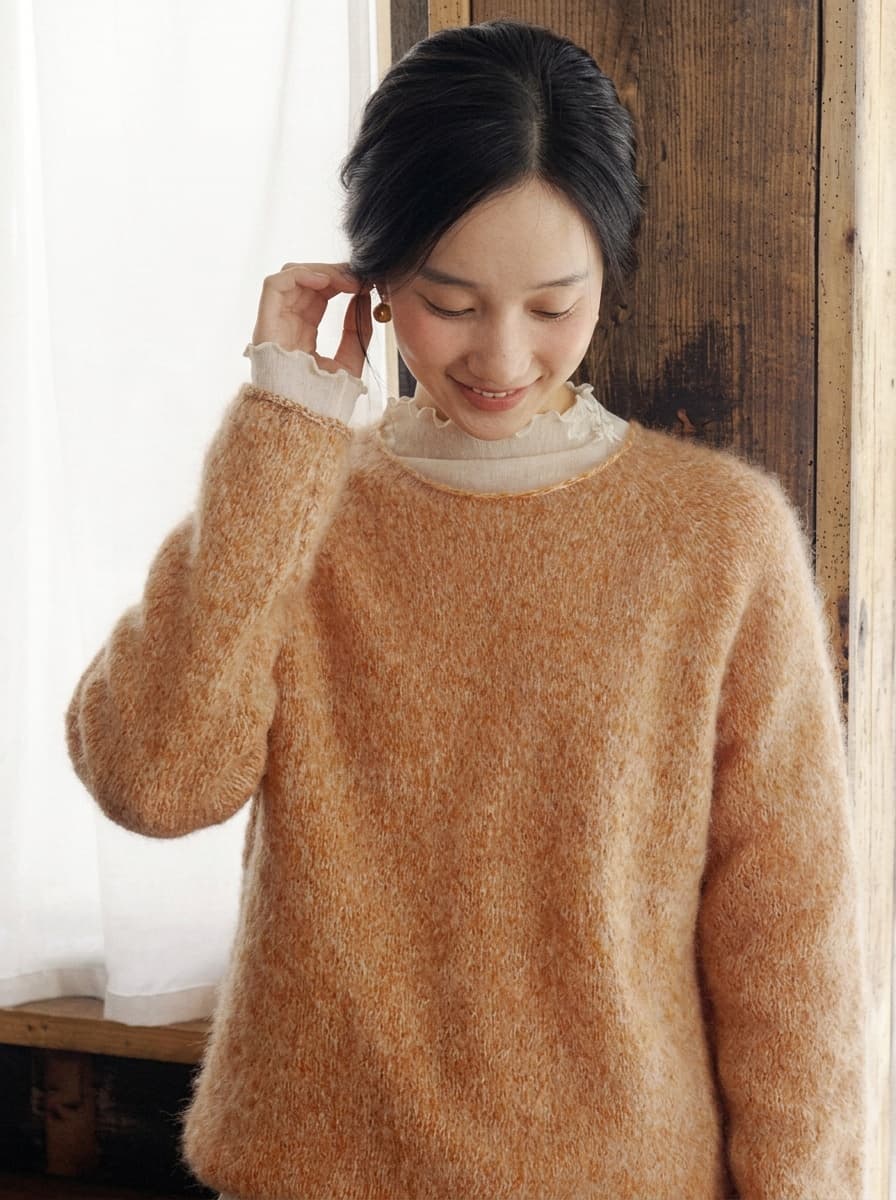 부드러운 바람 레이스 자수 긴팔 기본 셔츠 여성 반하이넥 몸매 가꾸기 슬림해 보이는 망사 인사이드 가져 가라. 품격 맨위 상세 이미지 7