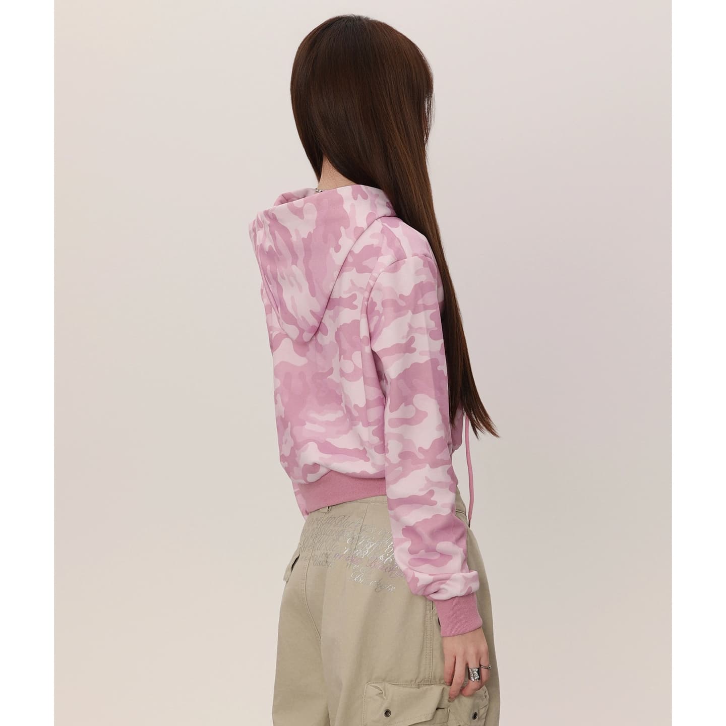 경관 그림 새로운 원본 품질 가을 아메리칸 카모플라주 후드 티 스웨터 여성 레저 쇼트 스타일 재킷 이미지 2