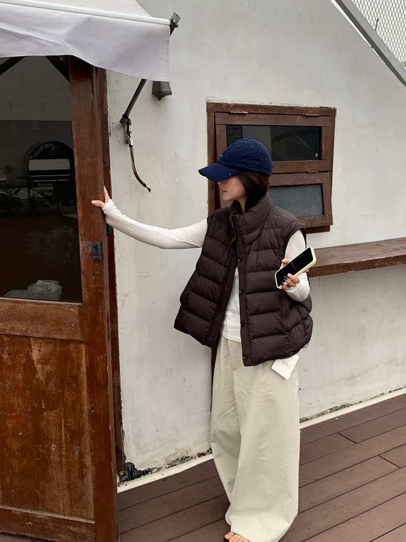 화이트 덕 다운 한국 스타일 빅 사이즈 갈비 살 섹션 다운 재킷 조끼 여자 가을 겨울 지방 mm 패션 패치워크 스탠드 칼라 민소매 어깨 상세 이미지 7