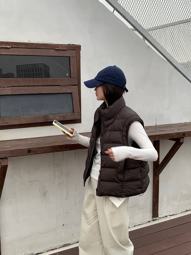 화이트 덕 다운 한국 스타일 빅 사이즈 갈비 살 섹션 다운 재킷 조끼 여자 가을 겨울 지방 mm 패션 패치워크 스탠드 칼라 민소매 어깨 상세 이미지 20