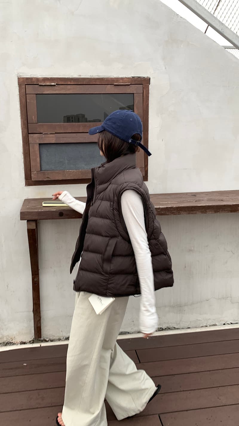 화이트 덕 다운 한국 스타일 빅 사이즈 갈비 살 섹션 다운 재킷 조끼 여자 가을 겨울 지방 mm 패션 패치워크 스탠드 칼라 민소매 어깨 상세 이미지 22