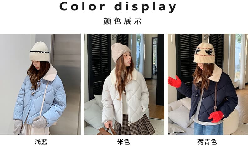 한 부서 가을 겨울철 새로운 폴로 칼라 작은 키 아래 면화 의류 여성 다용도 루즈핏 작은 키 캐주얼 면 옷 재킷 상세 이미지 10