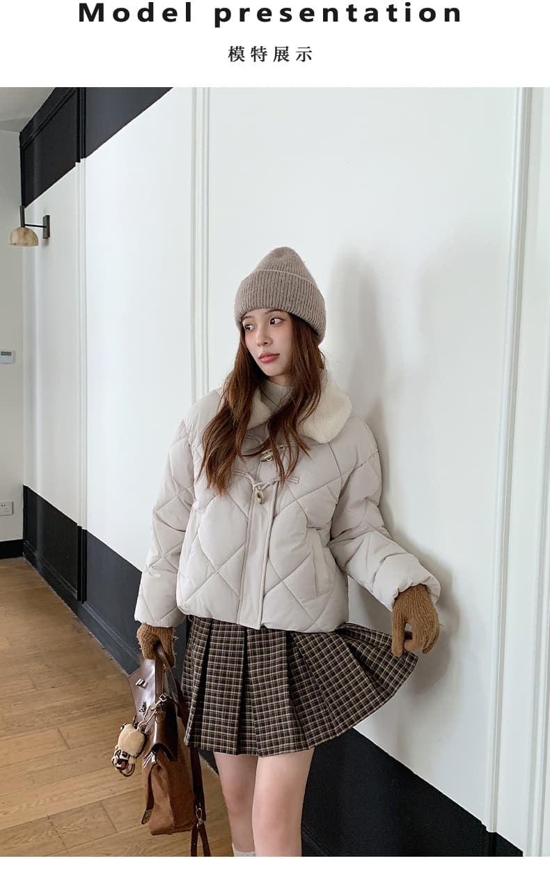 한 부서 가을 겨울철 새로운 폴로 칼라 작은 키 아래 면화 의류 여성 다용도 루즈핏 작은 키 캐주얼 면 옷 재킷 상세 이미지 11