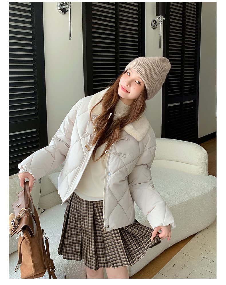한 부서 가을 겨울철 새로운 폴로 칼라 작은 키 아래 면화 의류 여성 다용도 루즈핏 작은 키 캐주얼 면 옷 재킷 상세 이미지 12