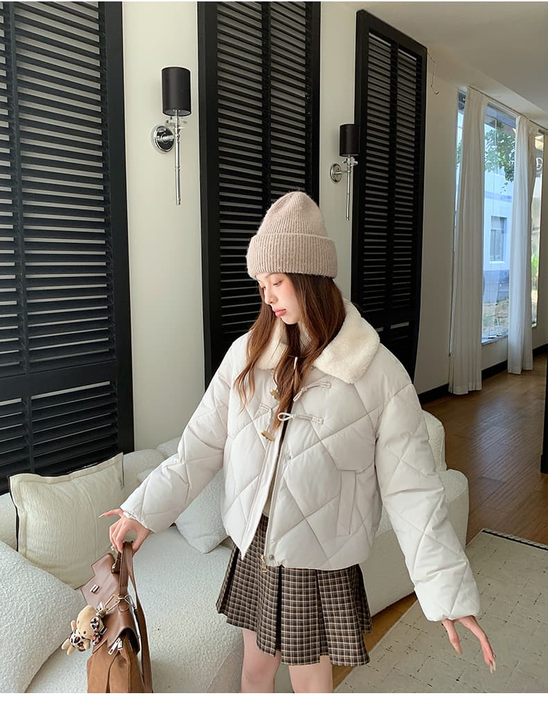 한 부서 가을 겨울철 새로운 폴로 칼라 작은 키 아래 면화 의류 여성 다용도 루즈핏 작은 키 캐주얼 면 옷 재킷 상세 이미지 13