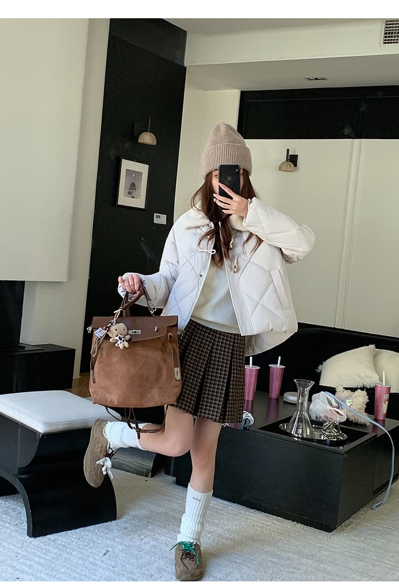 한 부서 가을 겨울철 새로운 폴로 칼라 작은 키 아래 면화 의류 여성 다용도 루즈핏 작은 키 캐주얼 면 옷 재킷 상세 이미지 14