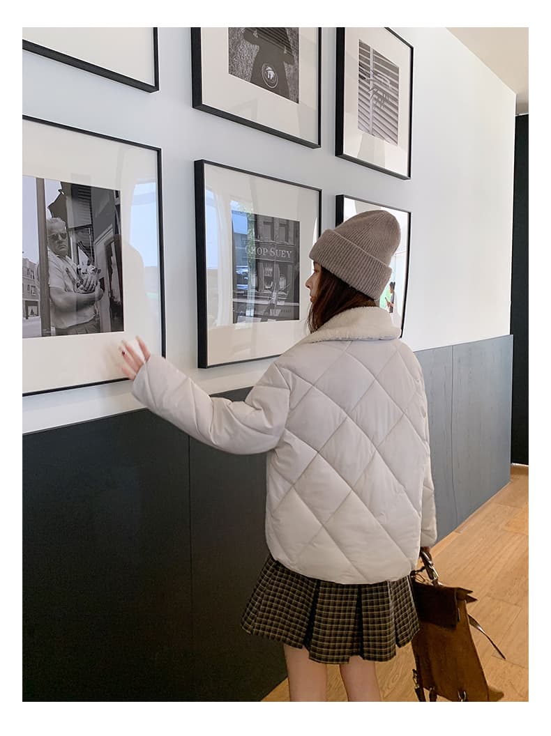 한 부서 가을 겨울철 새로운 폴로 칼라 작은 키 아래 면화 의류 여성 다용도 루즈핏 작은 키 캐주얼 면 옷 재킷 상세 이미지 16