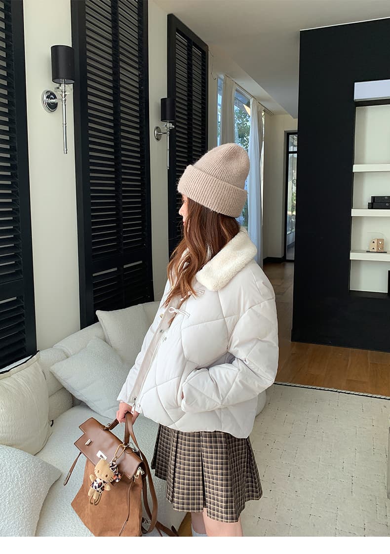 한 부서 가을 겨울철 새로운 폴로 칼라 작은 키 아래 면화 의류 여성 다용도 루즈핏 작은 키 캐주얼 면 옷 재킷 상세 이미지 17