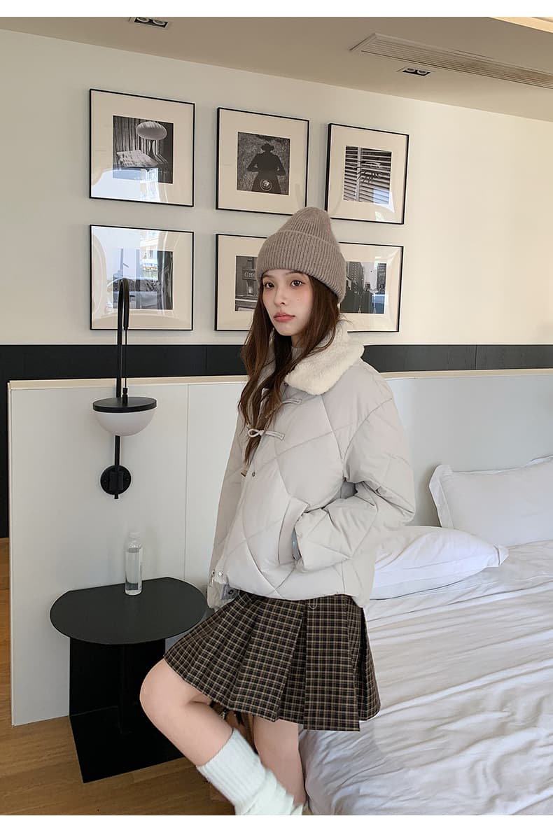 한 부서 가을 겨울철 새로운 폴로 칼라 작은 키 아래 면화 의류 여성 다용도 루즈핏 작은 키 캐주얼 면 옷 재킷 상세 이미지 18