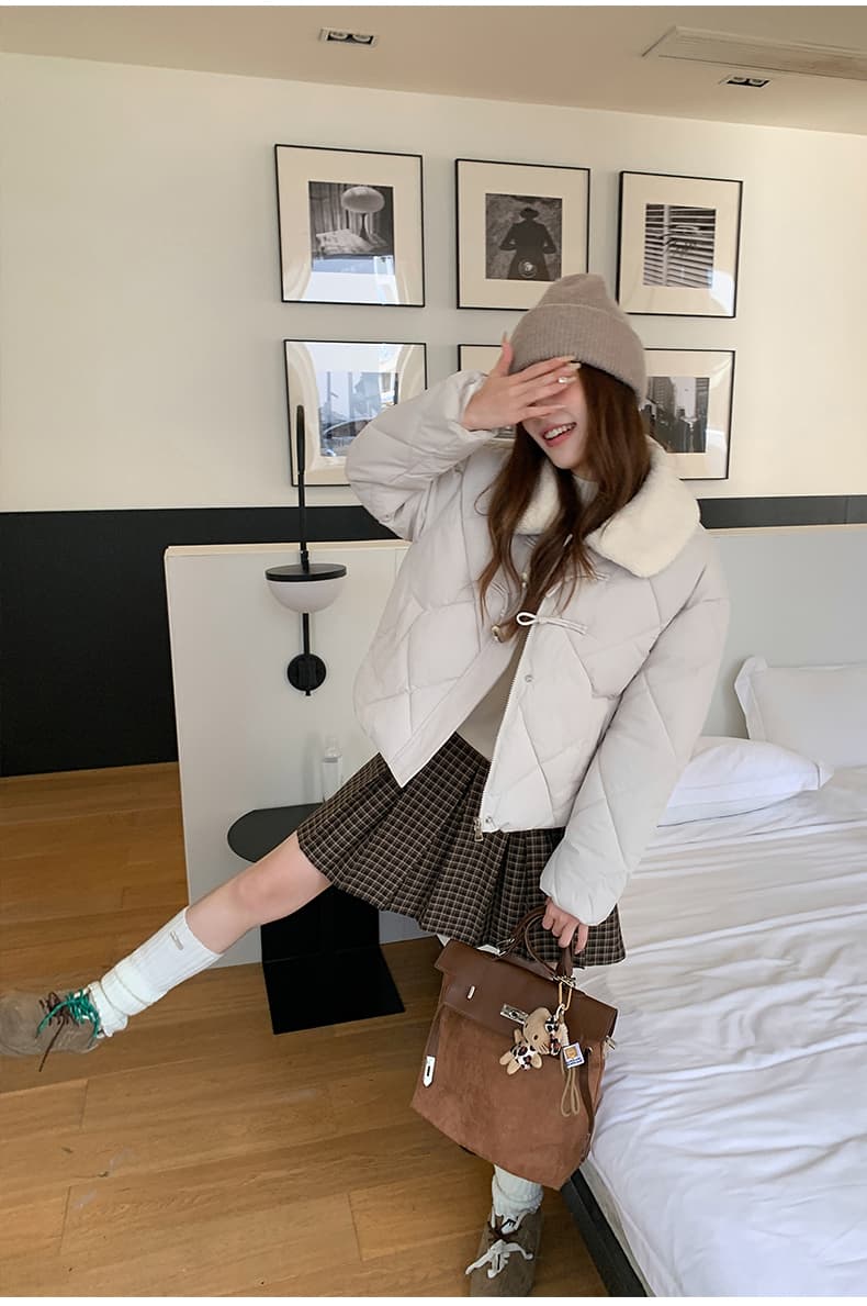 한 부서 가을 겨울철 새로운 폴로 칼라 작은 키 아래 면화 의류 여성 다용도 루즈핏 작은 키 캐주얼 면 옷 재킷 상세 이미지 20