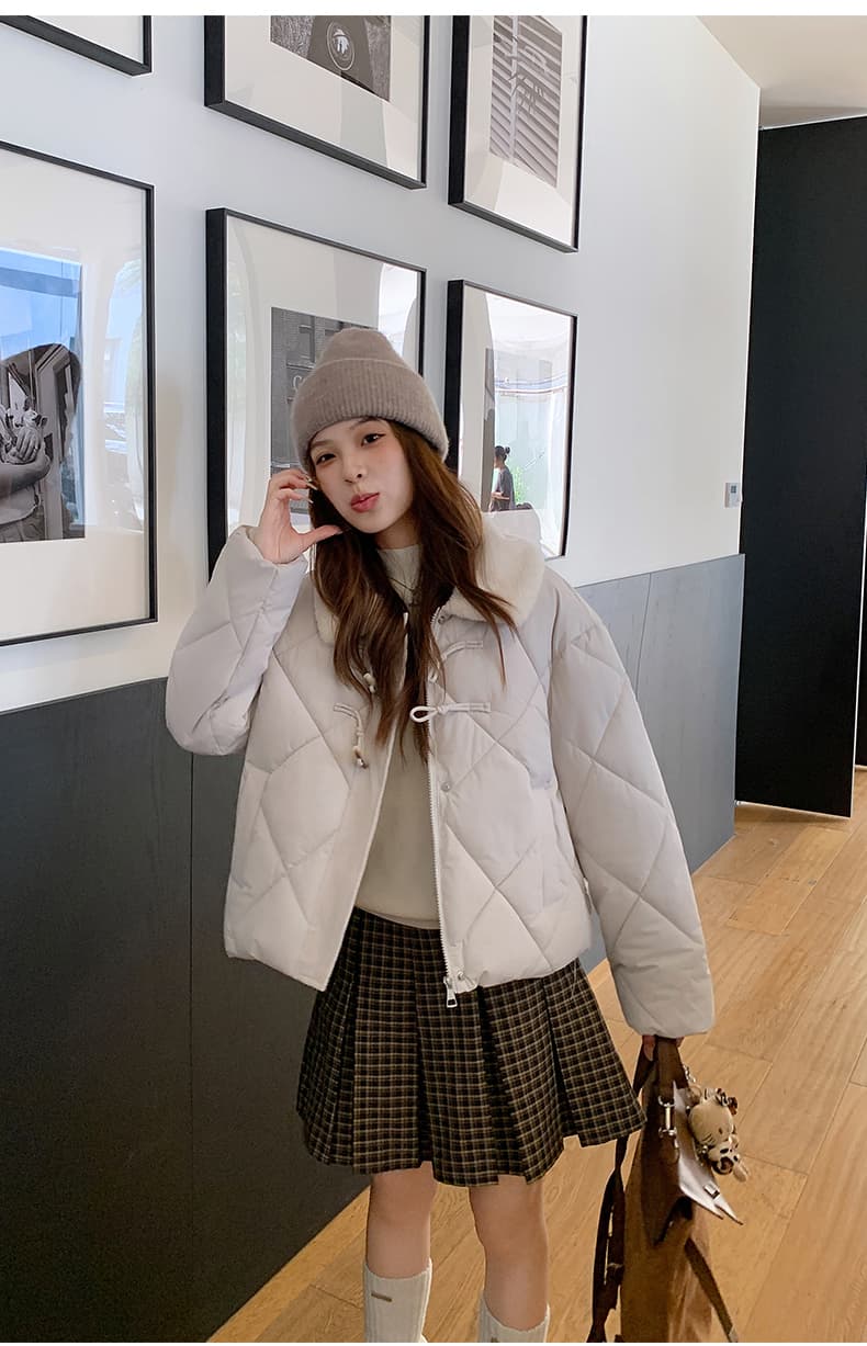 한 부서 가을 겨울철 새로운 폴로 칼라 작은 키 아래 면화 의류 여성 다용도 루즈핏 작은 키 캐주얼 면 옷 재킷 상세 이미지 21