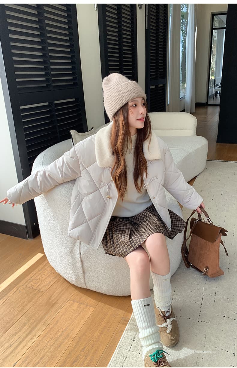 한 부서 가을 겨울철 새로운 폴로 칼라 작은 키 아래 면화 의류 여성 다용도 루즈핏 작은 키 캐주얼 면 옷 재킷 상세 이미지 22